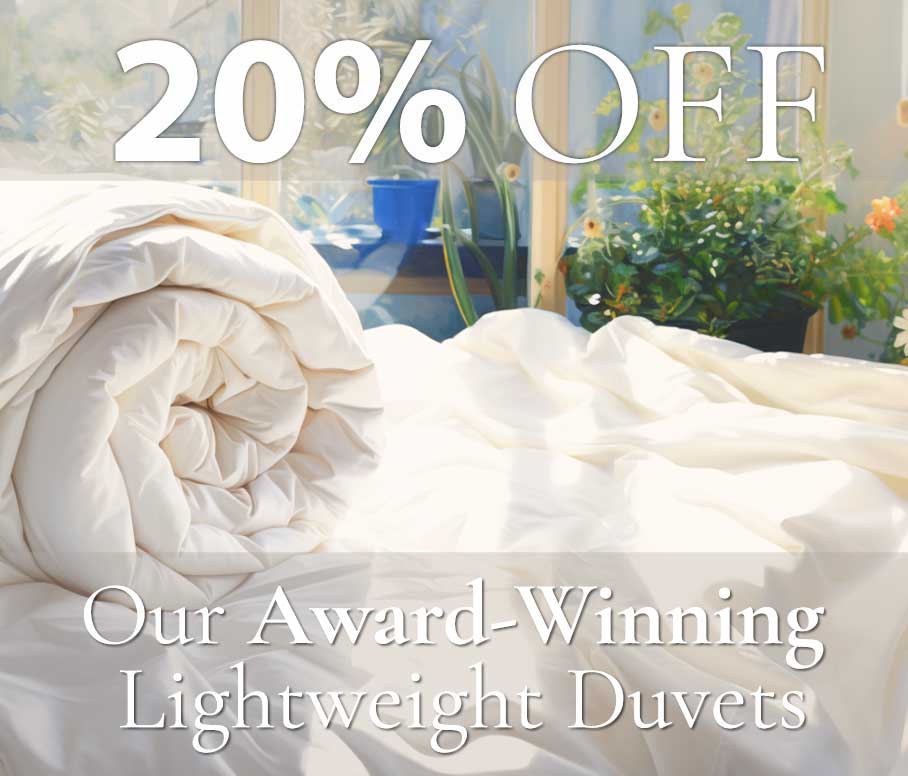 Devon Duvets 20% off promo discount code for luxury bedding.