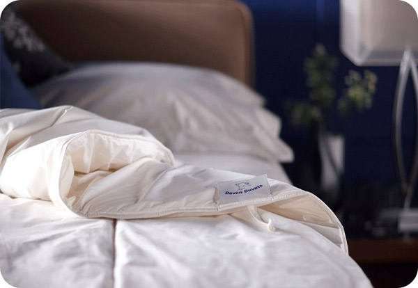 Eco-friendly, chemical-free Devon Duvets bedding, 100% natural and biodegradable, ensuring sustainability and environmental responsibility.