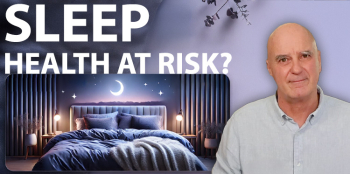 The director of Devon Duvets standing confidently with a bedroom in the background, featuring the text 
