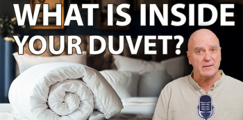 Fluffy wool duvet on a bed, showcasing natural and sustainable bedding for better sleep.