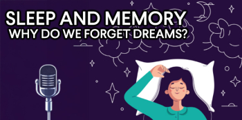 A woman sleeping peacefully with dreamy clouds in the background and a microphone.
