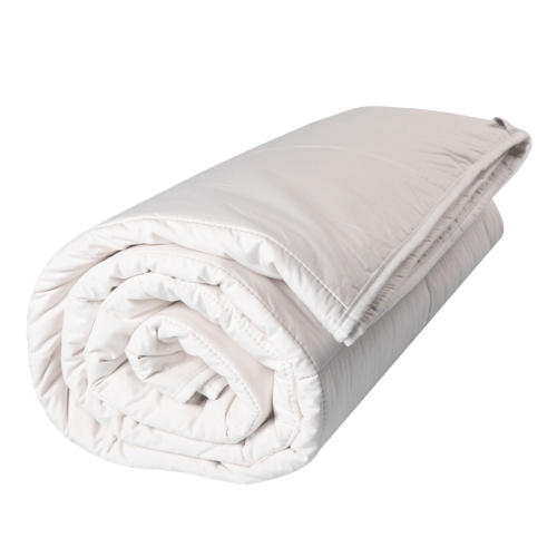 Lightweight alpaca duvet rolled up cut out