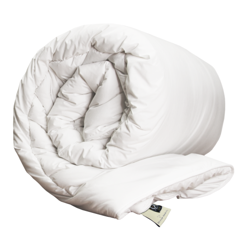 Extra warm British wool duvet rolled up - 900gsm 14+ TOG with cotton cover
