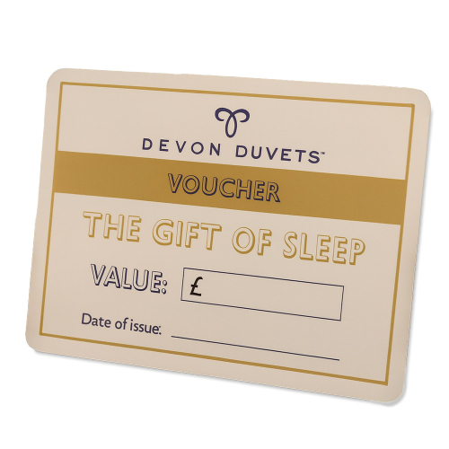 Devon Duvets Gift Voucher card on a white background