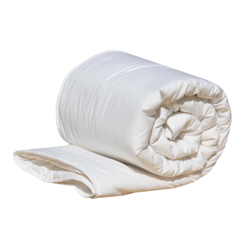 White Junior Toddler Woollen Duvet Rolled up.