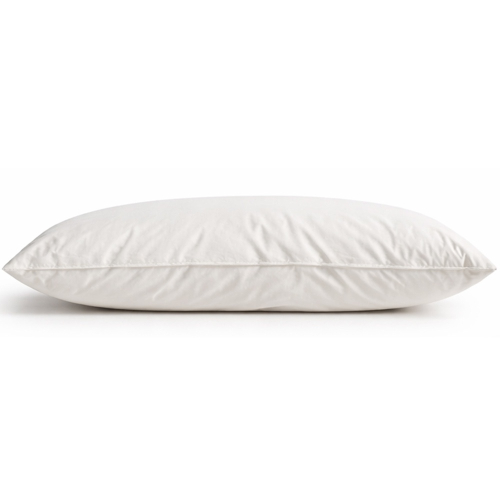 Side profile of 3 Fold British wool pillow showing medium height support