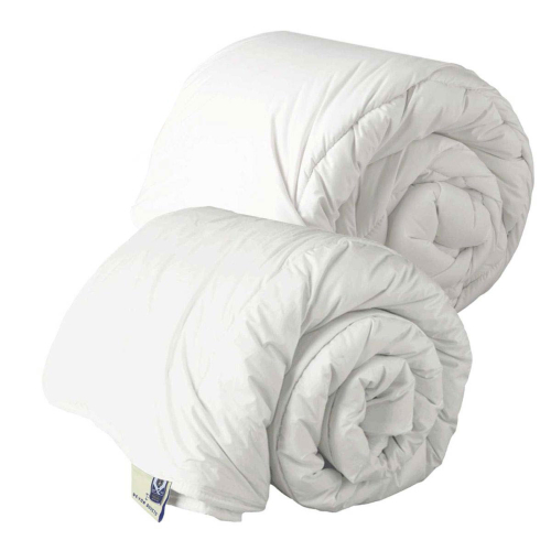 Wool duvet set on bed - breathable all season duvets for natural warmth and comfort
