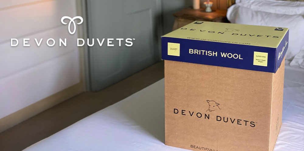 Devon Duvets product in its original packaging, symbolizing freshness and hygiene.