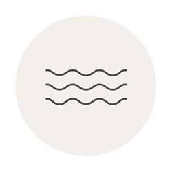 Flowing air icon representing breathable wool