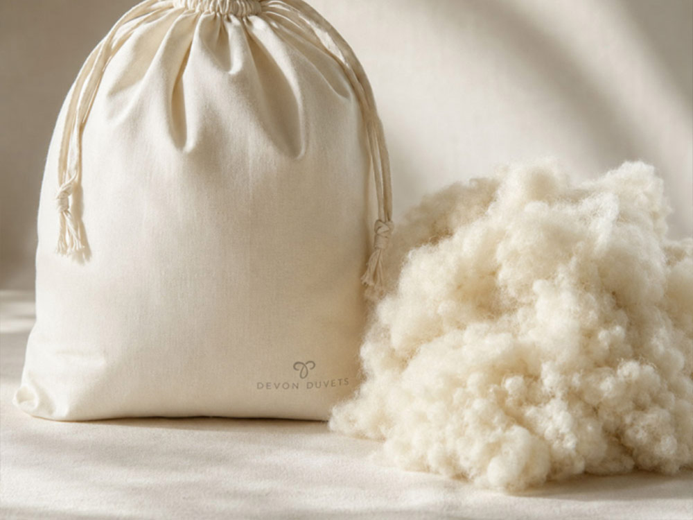 Natural British wool and breathable cotton bedding materials