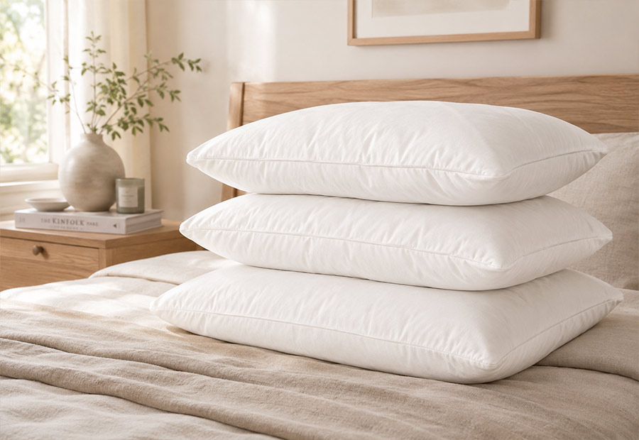 A pillow being used during a restful night's sleep