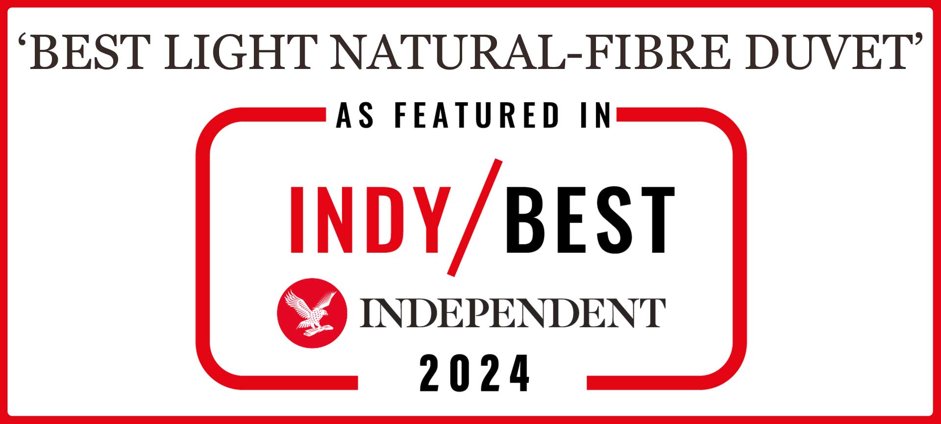 Award for best natural fibre lightweight duvet 2024.