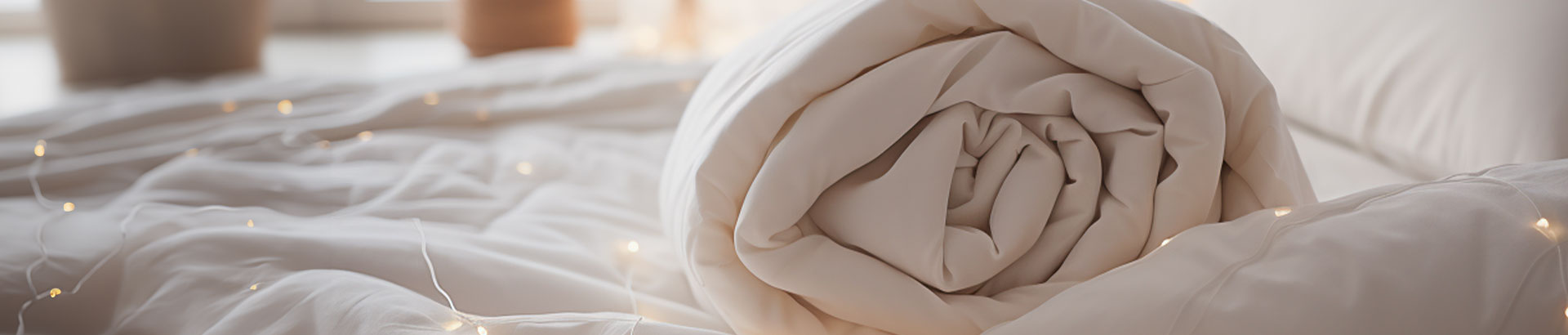 A duvet made with natural materials showcasing all the benefits of 100 british wool bedding.