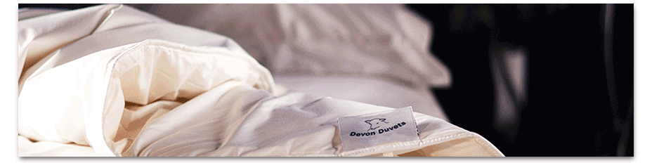 Devon Duvets logo on a duvet