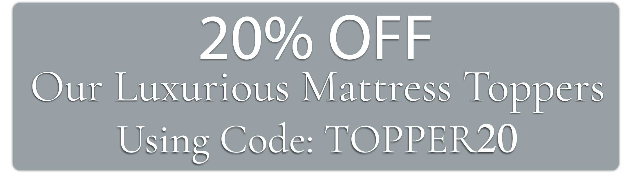 Award winning mattress topper sale discount code.
