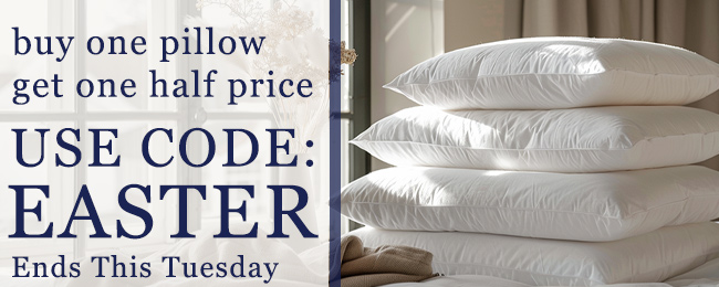 Buy one pillow get one half price promotion with bedding