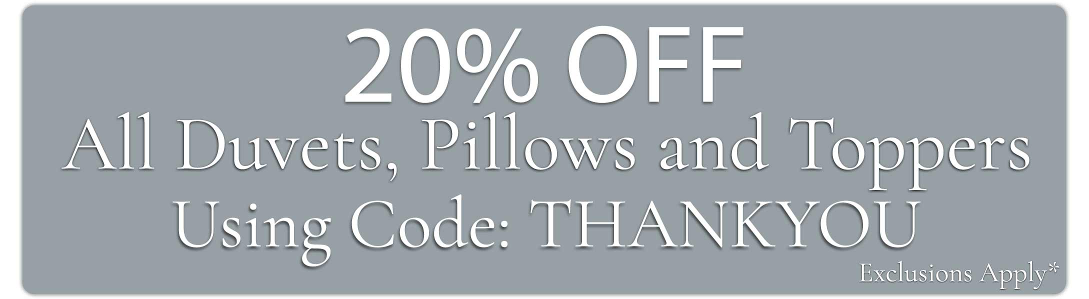 20% off our all woollen bedding mattress comforter banner.
