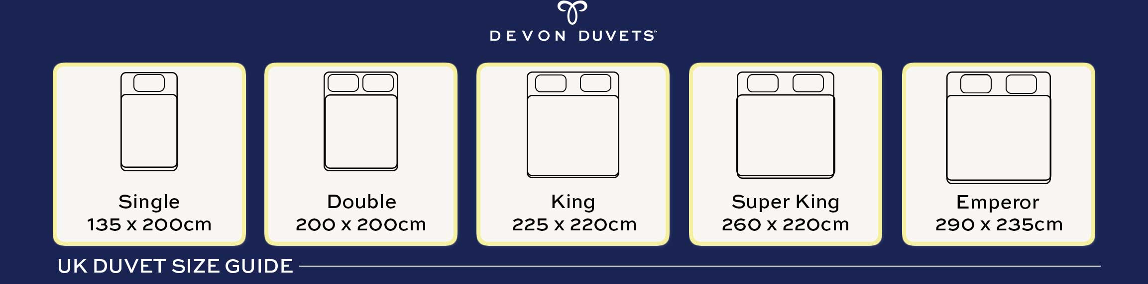 Duvet clearance sizes uk