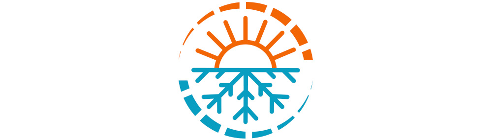 Temperature regulation icon showing sun and snowflake symbol split across a circle.