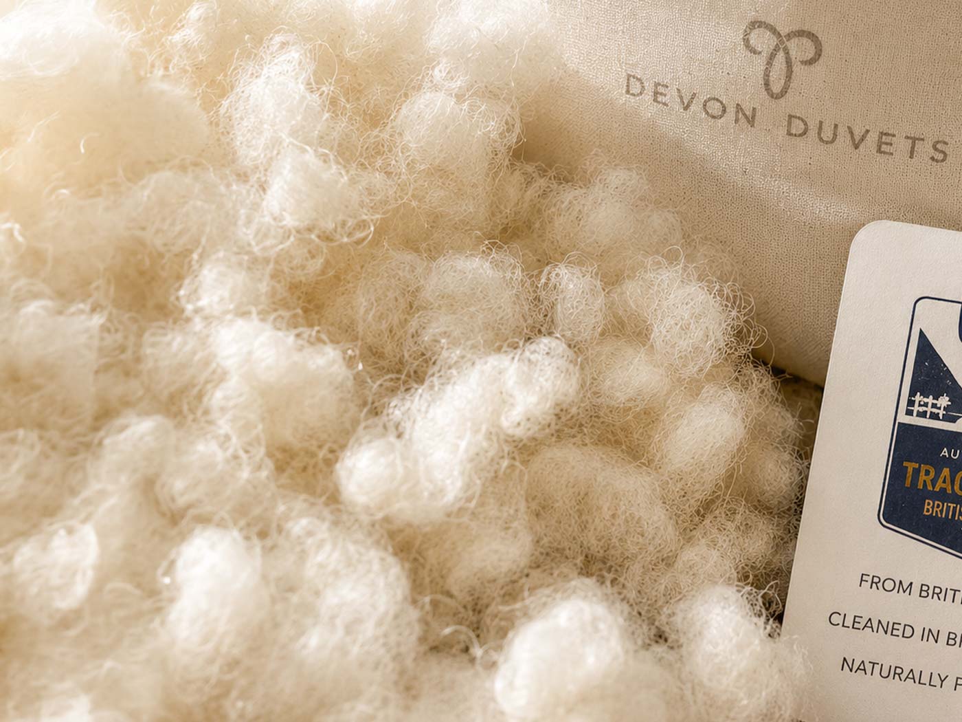 Untreated natural wool alongside carefully sourced cotton
